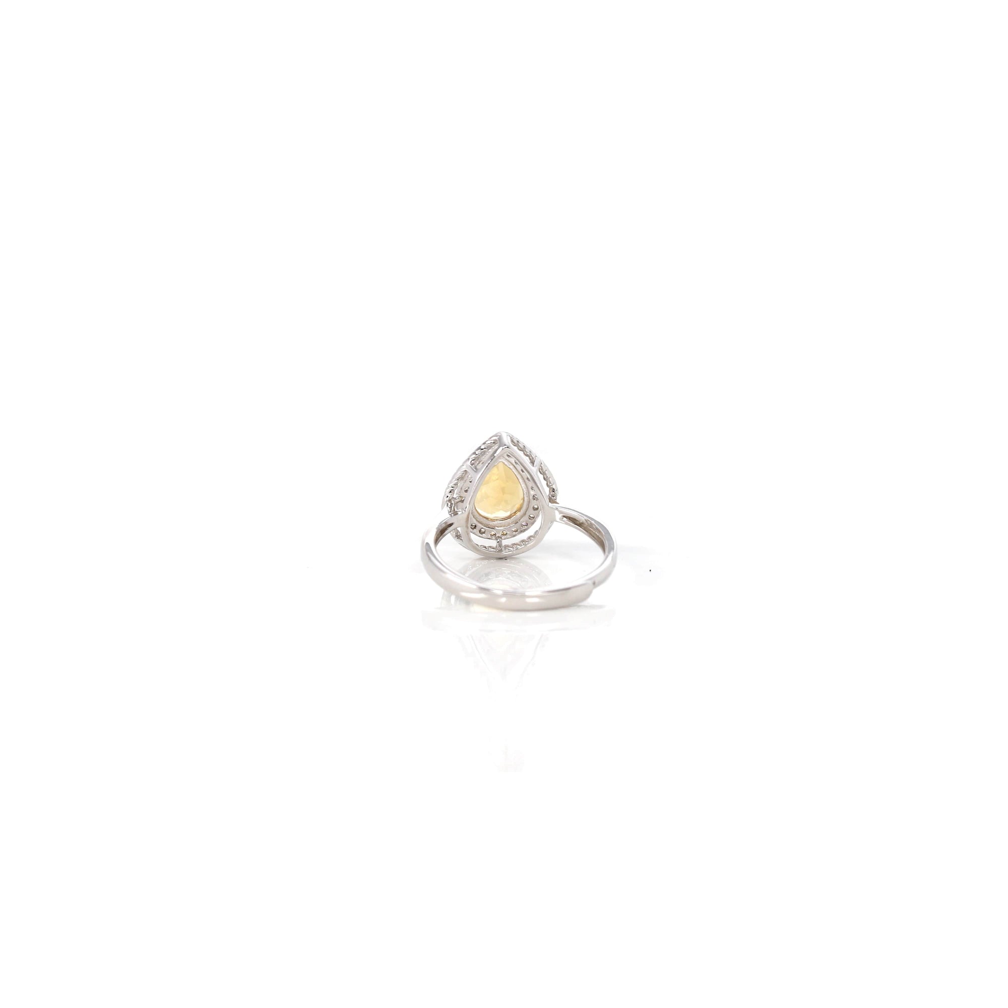 Baikalla Jewelry Gemstone Ring Sterling Silver Tear Drop Cut Citrine Ring