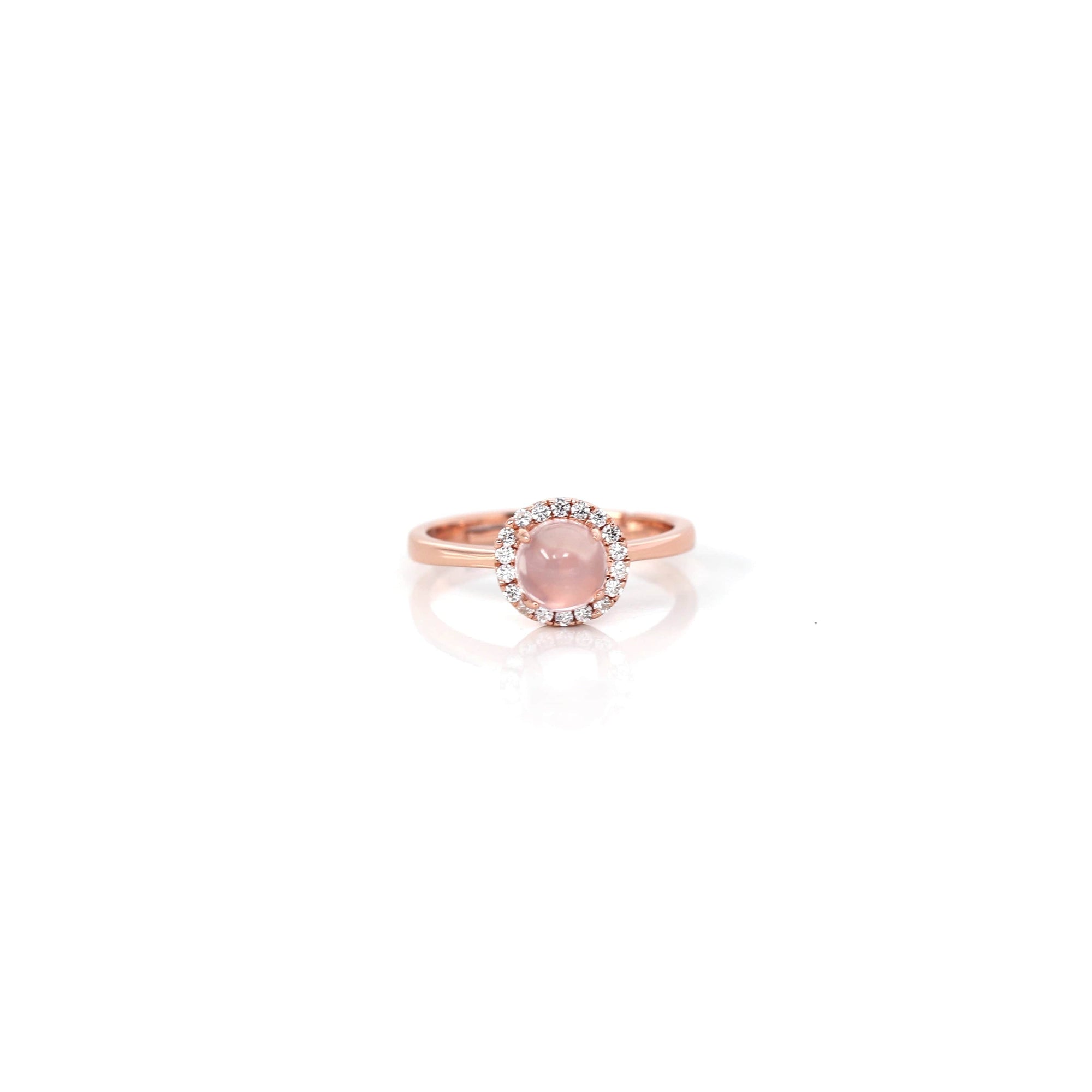 Baikalla Jewelry Sterling Silver Gemstone Ring Sterling Silver Cabochon Rose Quartz Ring