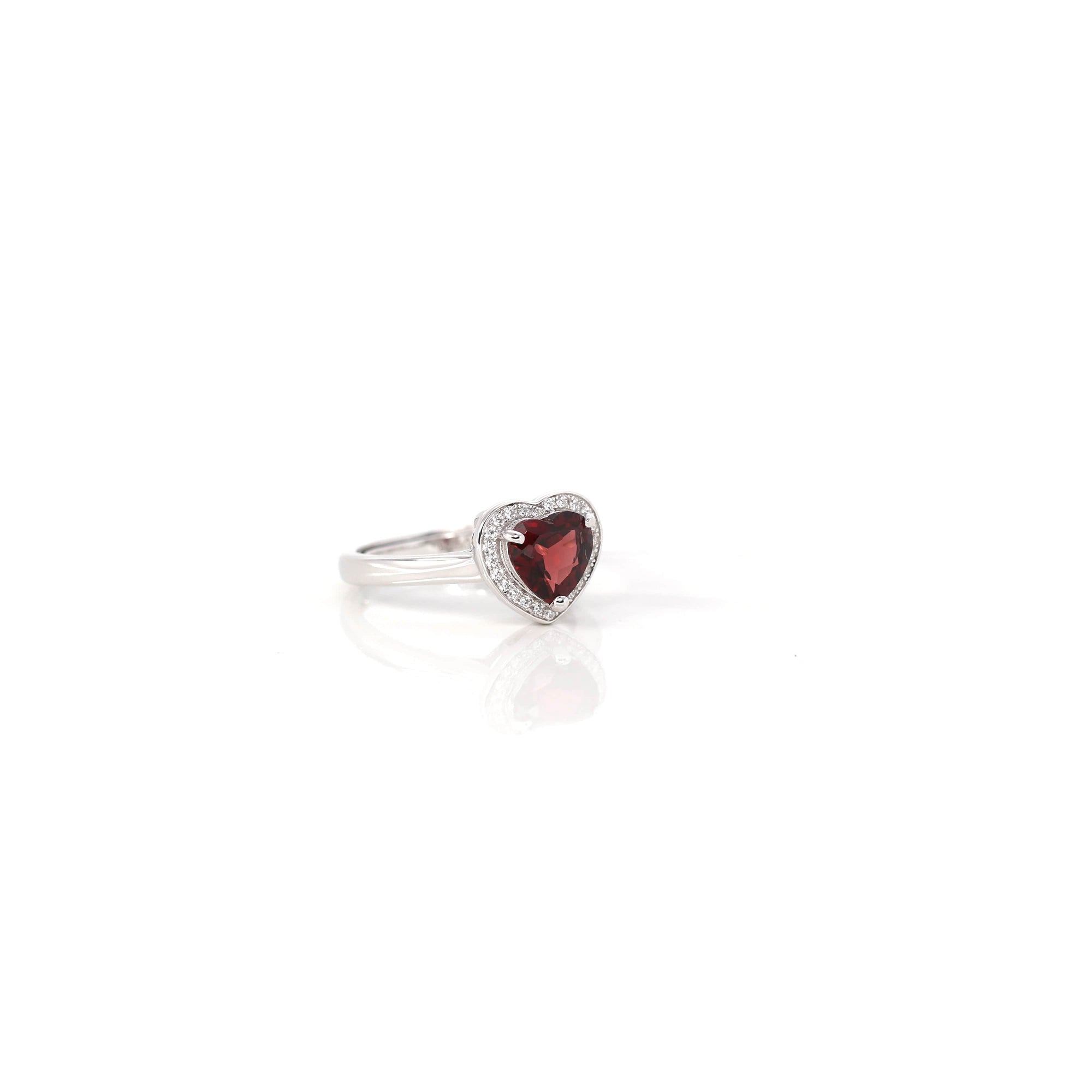 Baikalla Jewelry Sterling Silver Gemstone Ring Sterling Silver Amethyst, Citrine, & Garnet Heart Ring