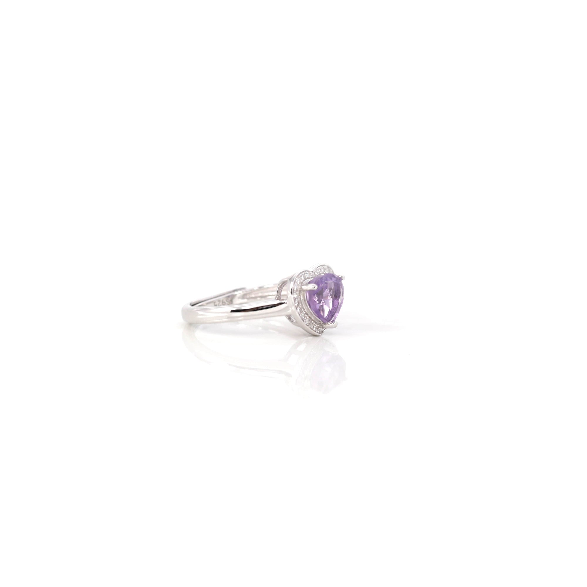 Baikalla Jewelry Sterling Silver Gemstone Ring Sterling Silver Amethyst, Citrine, & Garnet Heart Ring