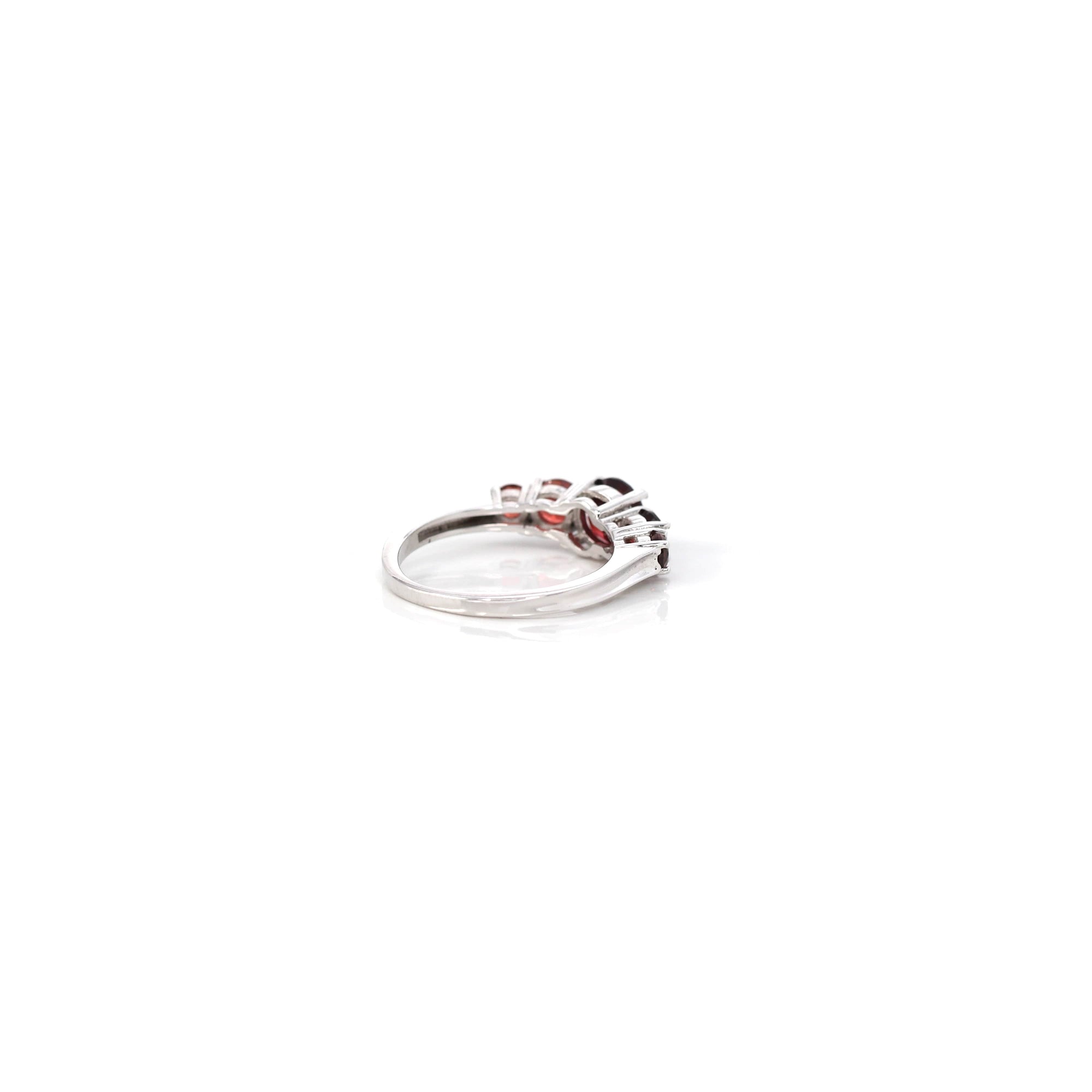 Baikalla Jewelry Sterling Silver Gemstone Ring Sterling Silver Red Garnet Anniversary Band Ring