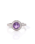 Baikalla Jewelry Gemstone Ring Amethyst Sterling Silver Round Amethyst and Citrine Ring