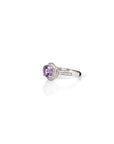 Baikalla Jewelry Gemstone Ring Sterling Silver Round Amethyst and Citrine Ring