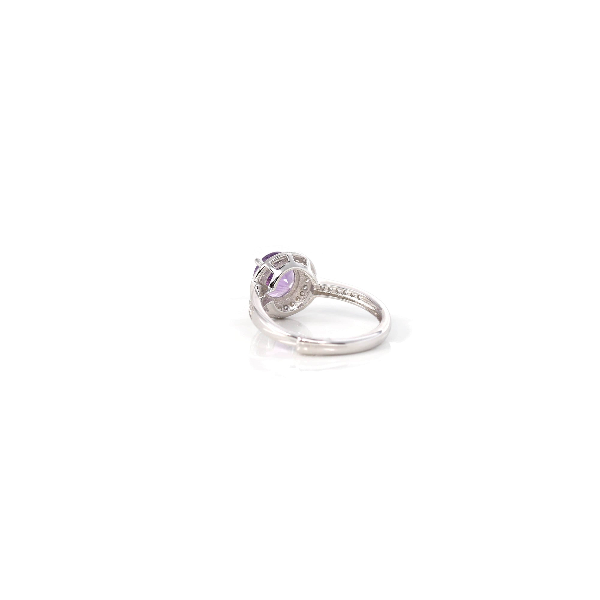 Baikalla Jewelry Gemstone Ring Sterling Silver Round Amethyst and Citrine Ring