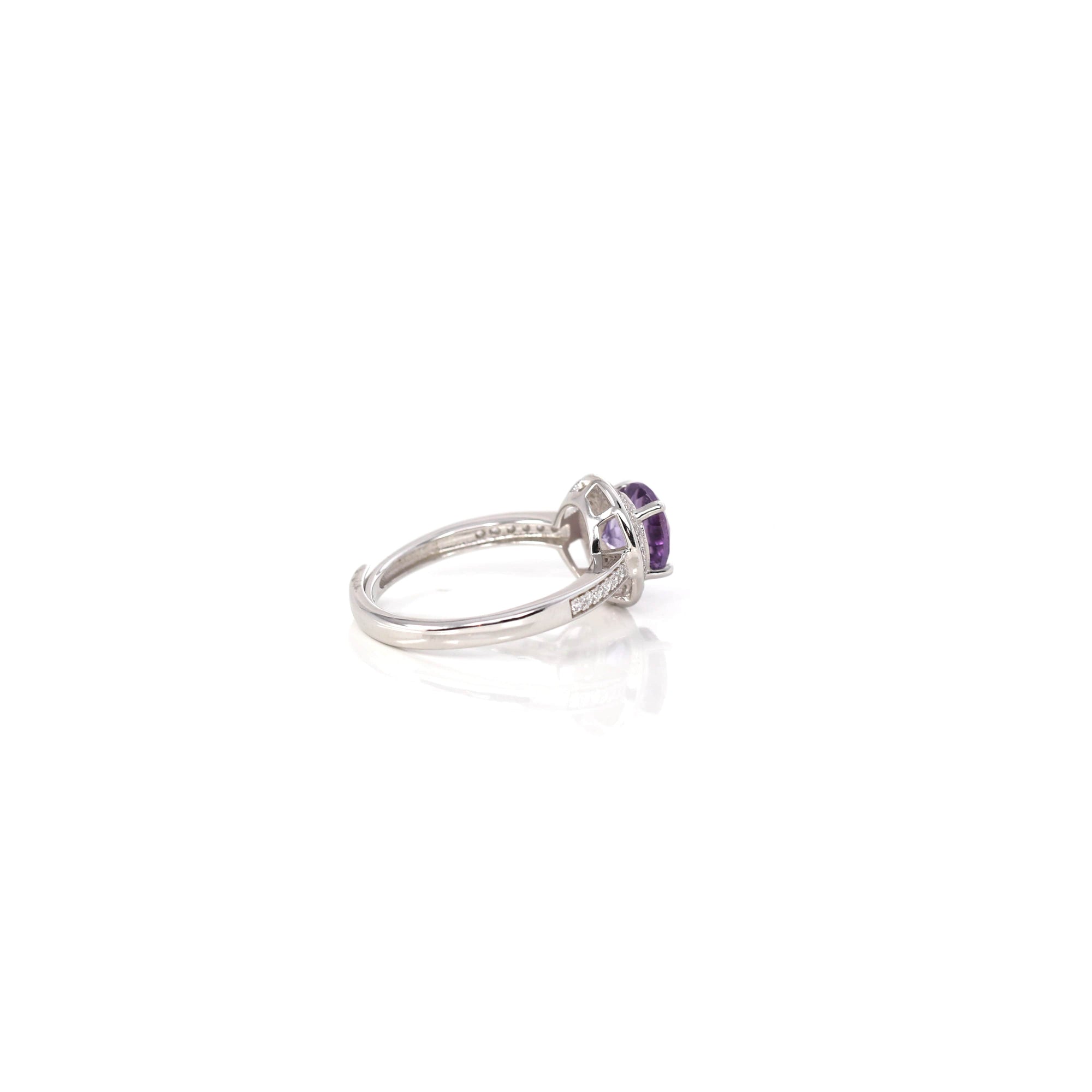 Baikalla Jewelry Gemstone Ring Sterling Silver Round Amethyst and Citrine Ring