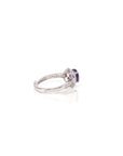 Baikalla Jewelry Gemstone Ring Sterling Silver Round Amethyst and Citrine Ring