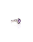 Baikalla Jewelry Gemstone Ring Sterling Silver Round Amethyst and Citrine Ring