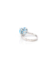 Baikalla Jewelry Gemstone Ring Sterling Silver Sky Blue Topaz Love Heart Ring