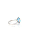 Baikalla Jewelry Gemstone Ring Sterling Silver Sky Blue Topaz Love Heart Ring