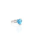 Baikalla Jewelry Gemstone Ring Sterling Silver Sky Blue Topaz Love Heart Ring