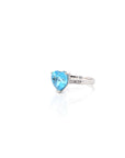 Baikalla Jewelry Gemstone Ring Sterling Silver Sky Blue Topaz Love Heart Ring