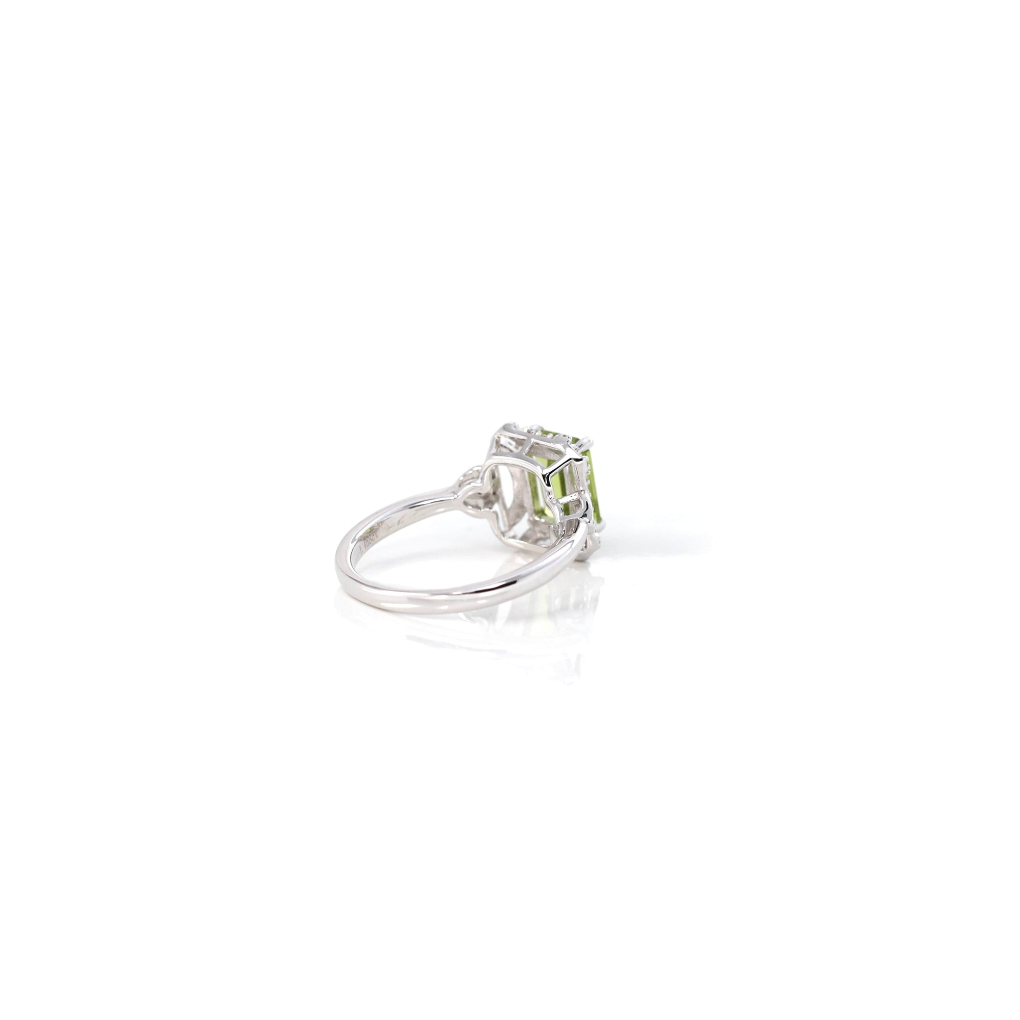 Baikalla Jewelry Sterling Silver Gemstone Ring Sterling Silver Emerald Fancy Cut Peridot Ring