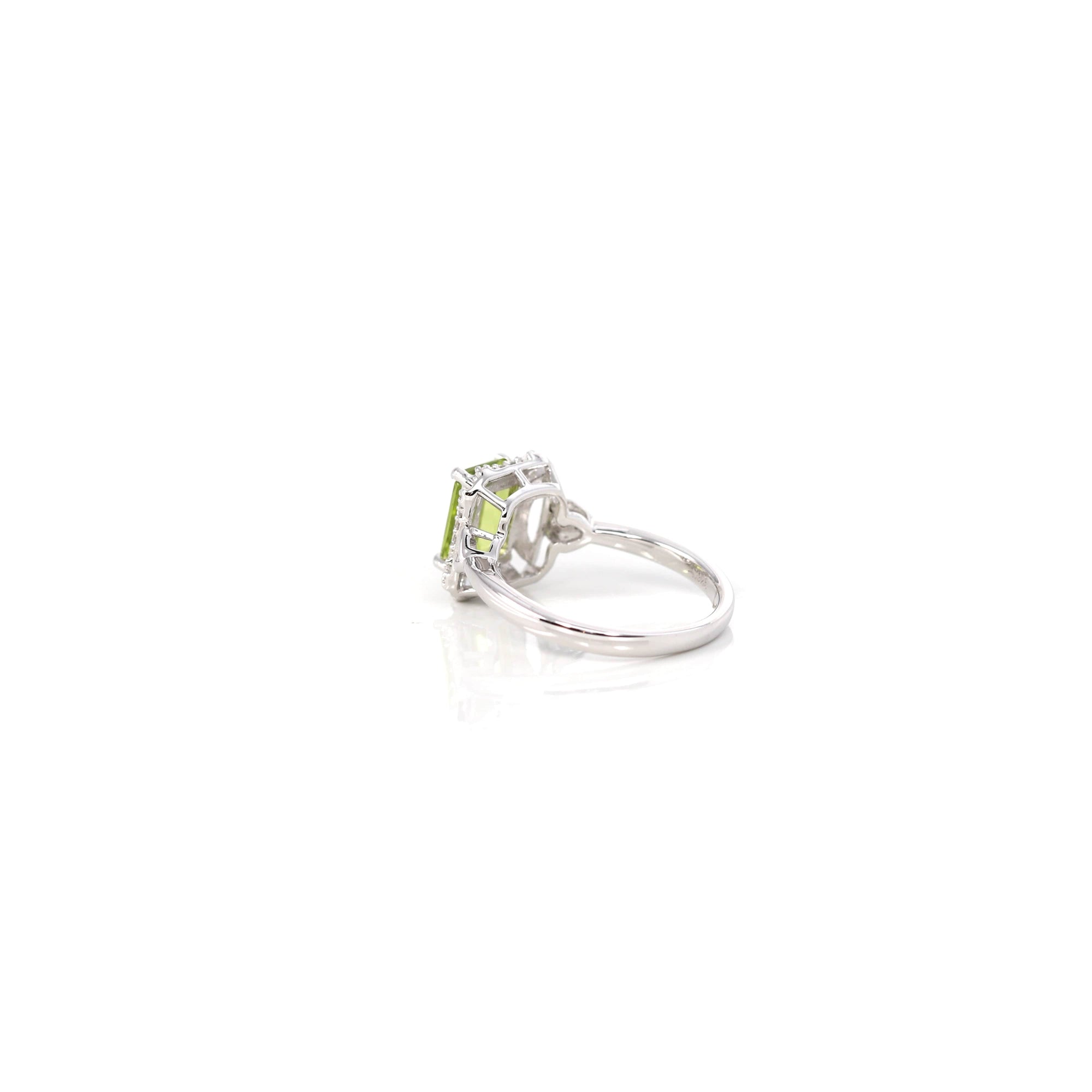 Baikalla Jewelry Sterling Silver Gemstone Ring Sterling Silver Emerald Fancy Cut Peridot Ring