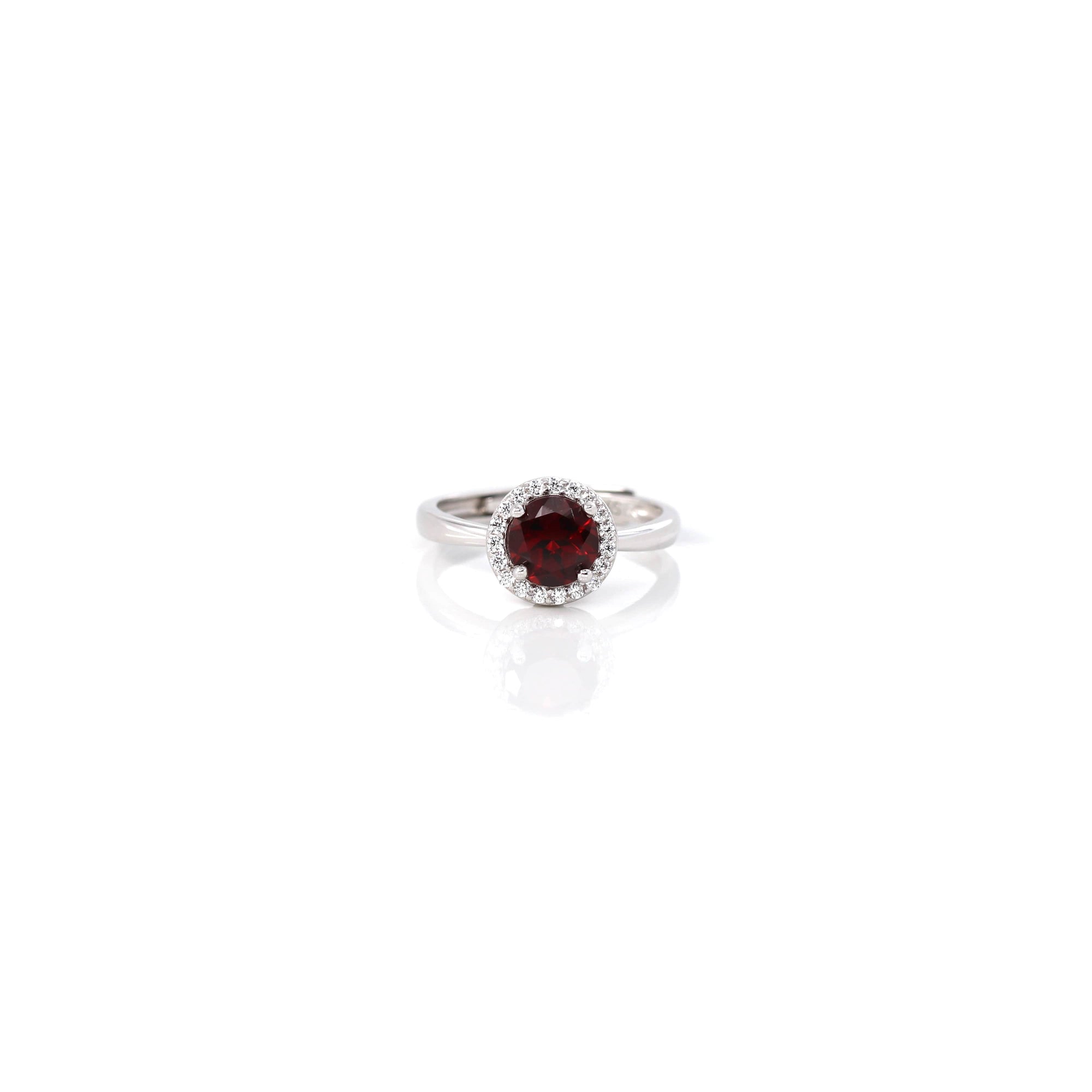 Baikalla Jewelry Sterling Silver Gemstone Ring Garnet Sterling Silver Round Citrine, Topaz, Garnet, & Amethyst Ring