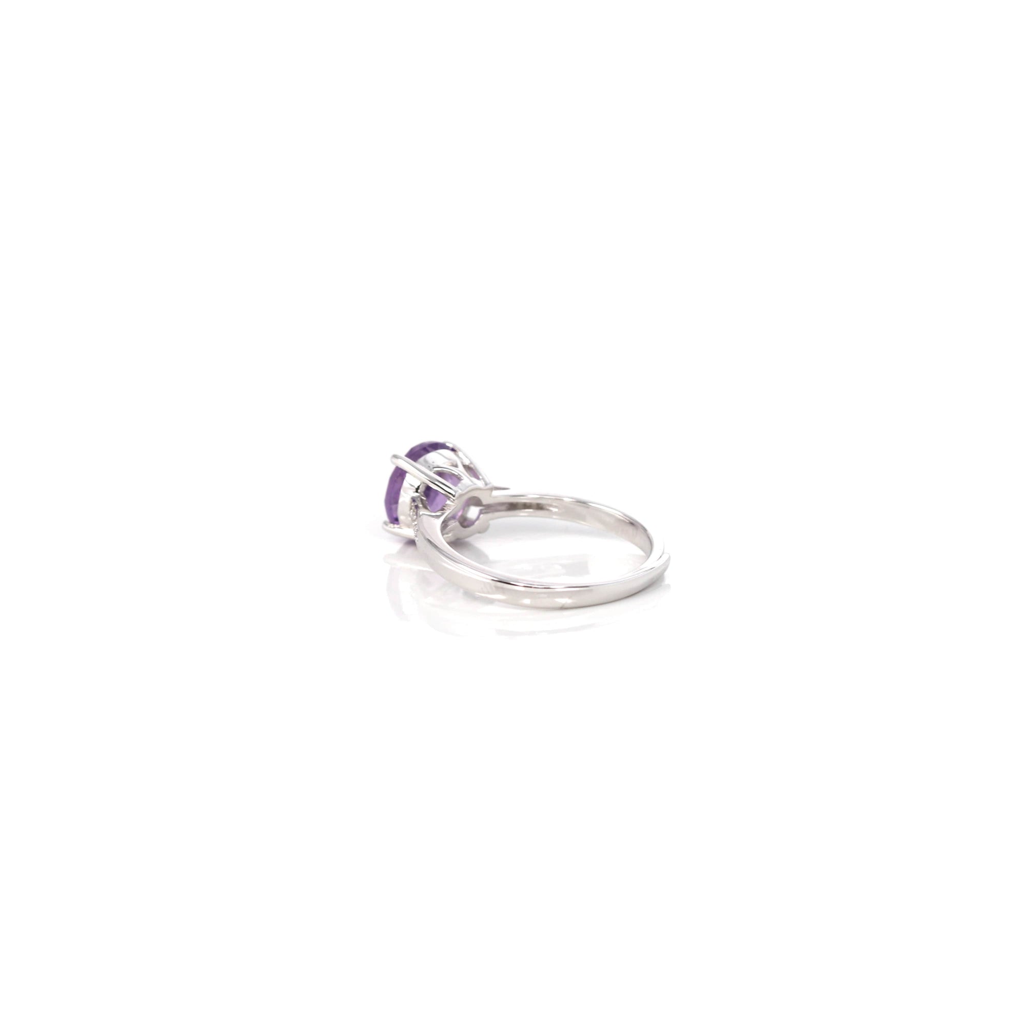 Baikalla Jewelry Sterling Silver Gemstone Ring Sterling Silver Round Amethyst Ring