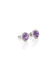 Baikalla Jewelry Silver Gemstones Earrings Baikalla™ Classic Sterling Silver Natural Amethyst Topaz Garnet Citrine Stud Earrings With CZ