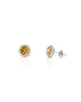 Baikalla Jewelry Silver Gemstones Earrings Baikalla™ Classic Sterling Silver Natural Amethyst Topaz Garnet Citrine Stud Earrings With CZ