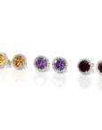 Baikalla Jewelry Silver Gemstones Earrings Amethyst Baikalla™ Classic Sterling Silver Natural Amethyst Topaz Garnet Citrine Stud Earrings With CZ