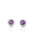 Baikalla Jewelry Silver Gemstones Earrings Baikalla™ Classic Sterling Silver Natural Amethyst Topaz Garnet Citrine Stud Earrings With CZ