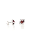 Baikalla Jewelry Silver Gemstones Earrings Baikalla™ Classic Sterling Silver Natural Amethyst Topaz Garnet Citrine Stud Earrings With CZ