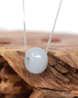 Baikalla Jewelry Jade Pendant Necklace Baikalla™ "Good Luck Button" Necklace Light Lavender Jade Lucky KouKou Pendant Necklace