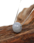 Baikalla Jewelry Jade Pendant Necklace Baikalla™ "Good Luck Button" Necklace Light Lavender Jade Lucky KouKou Pendant Necklace