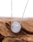 Baikalla Jewelry Jade Pendant Necklace Baikalla™ "Good Luck Button" Necklace Light Lavender Jade Lucky KouKou Pendant Necklace