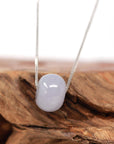 Baikalla Jewelry Jade Pendant Necklace Baikalla™ "Good Luck Button" Necklace Light Lavender Jade Lucky KouKou Pendant Necklace