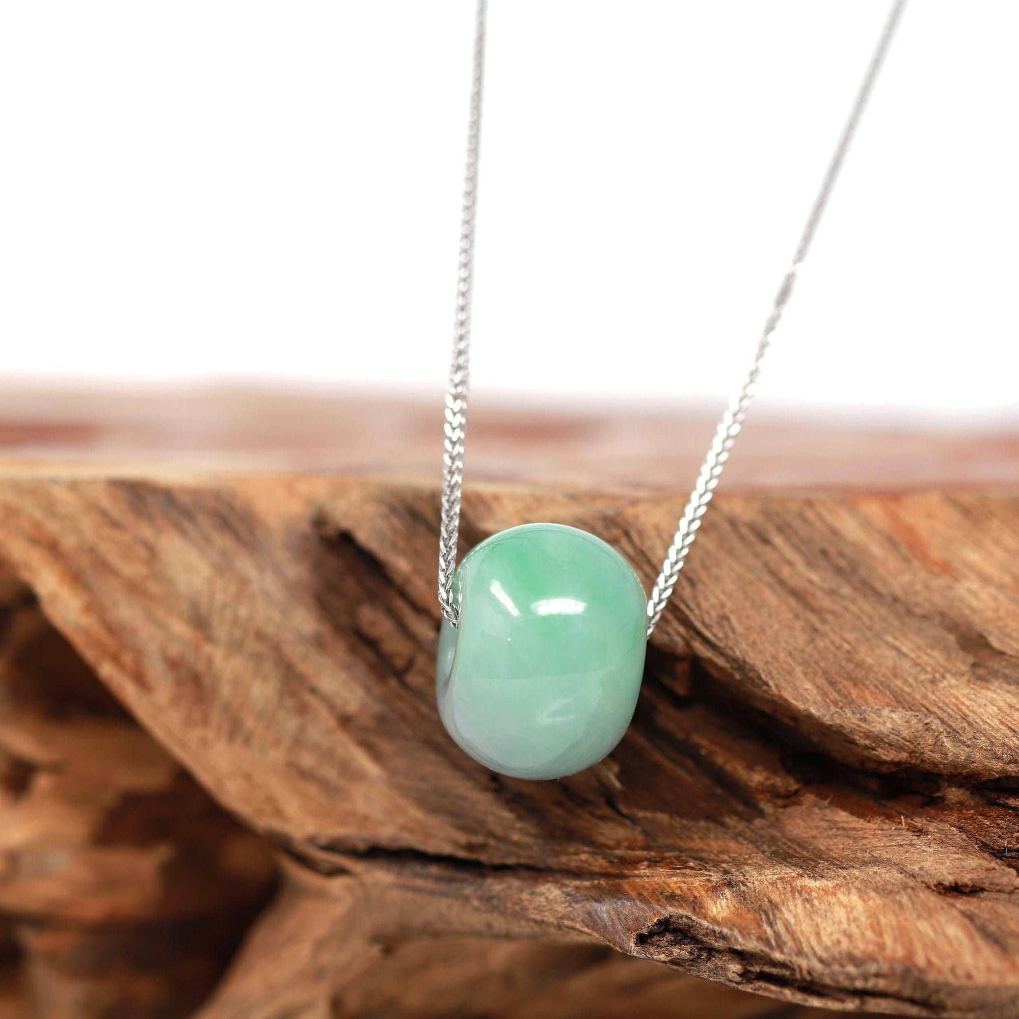 Baikalla Jewelry Jade Pendant Necklace Baikalla™ "Good Luck Button" Necklace Real Rich Green Jade Lucky KouKou Pendant Necklace