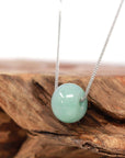 Baikalla Jewelry Jade Pendant Necklace Baikalla™ "Good Luck Button" Necklace Real Rich Green Jade Lucky KouKou Pendant Necklace