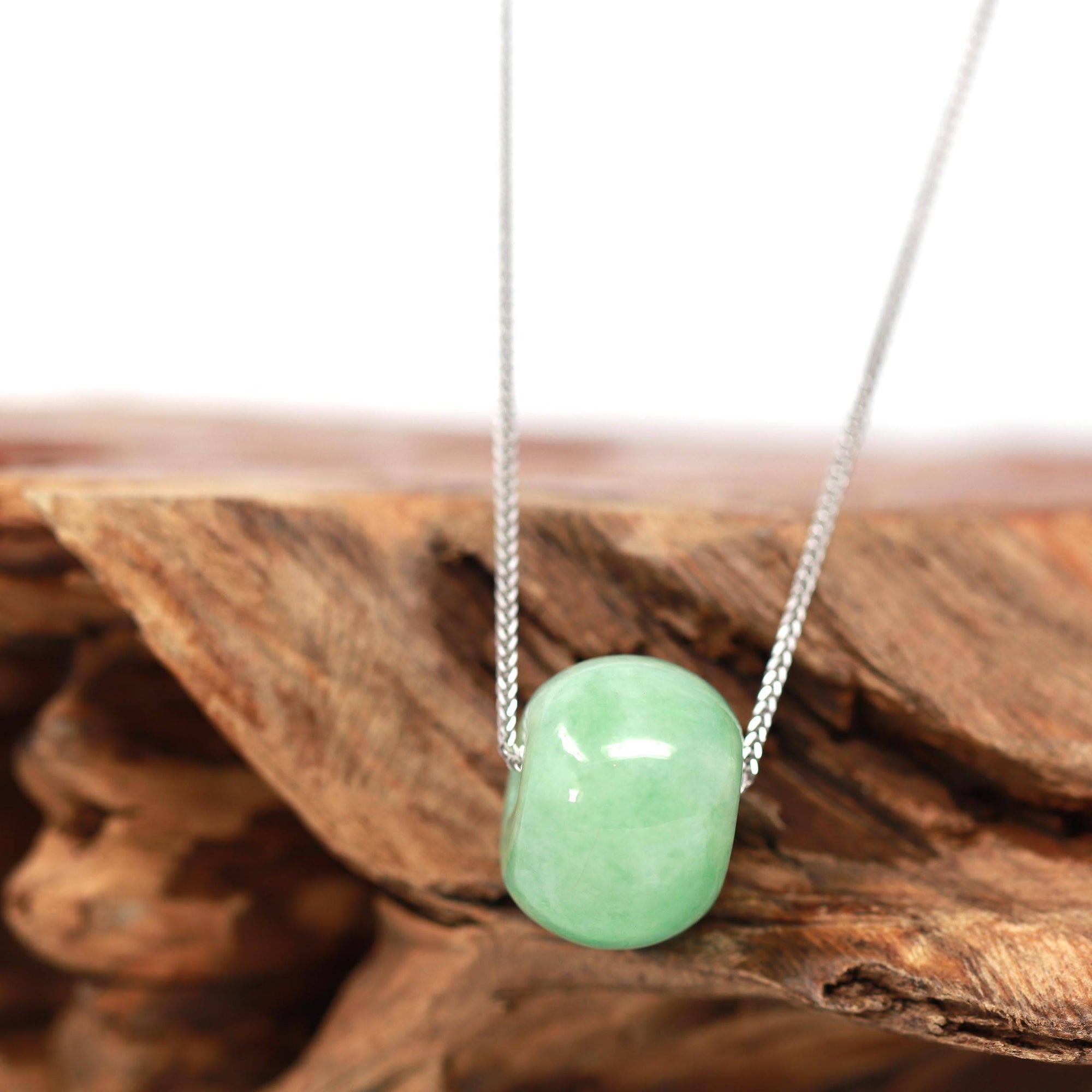 Baikalla Jewelry Jade Pendant Necklace Baikalla™ "Good Luck Button" Necklace Real Rich Green Jade Lucky KouKou Pendant Necklace