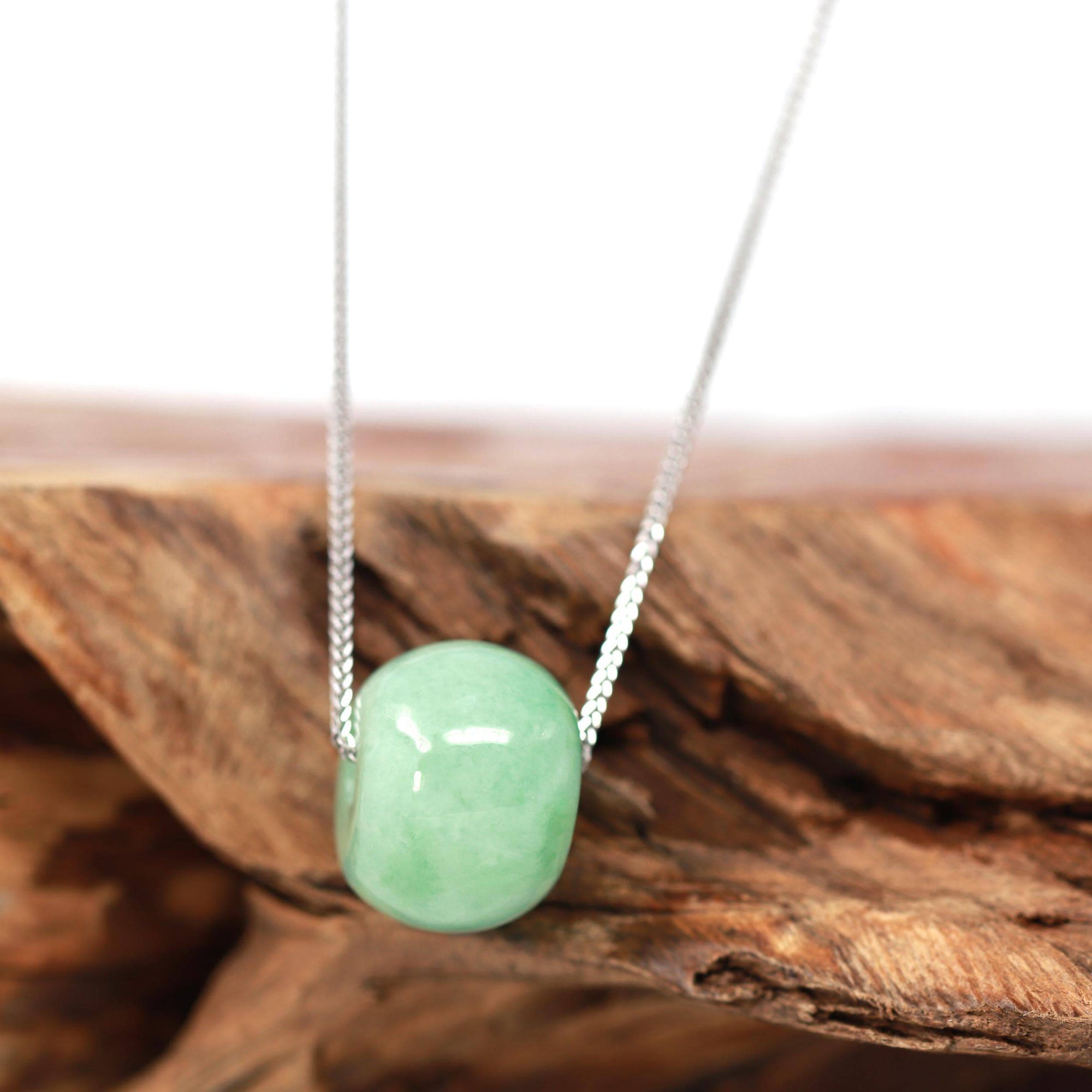 Baikalla Jewelry Jade Pendant Necklace Baikalla™ "Good Luck Button" Necklace Real Rich Green Jade Lucky KouKou Pendant Necklace