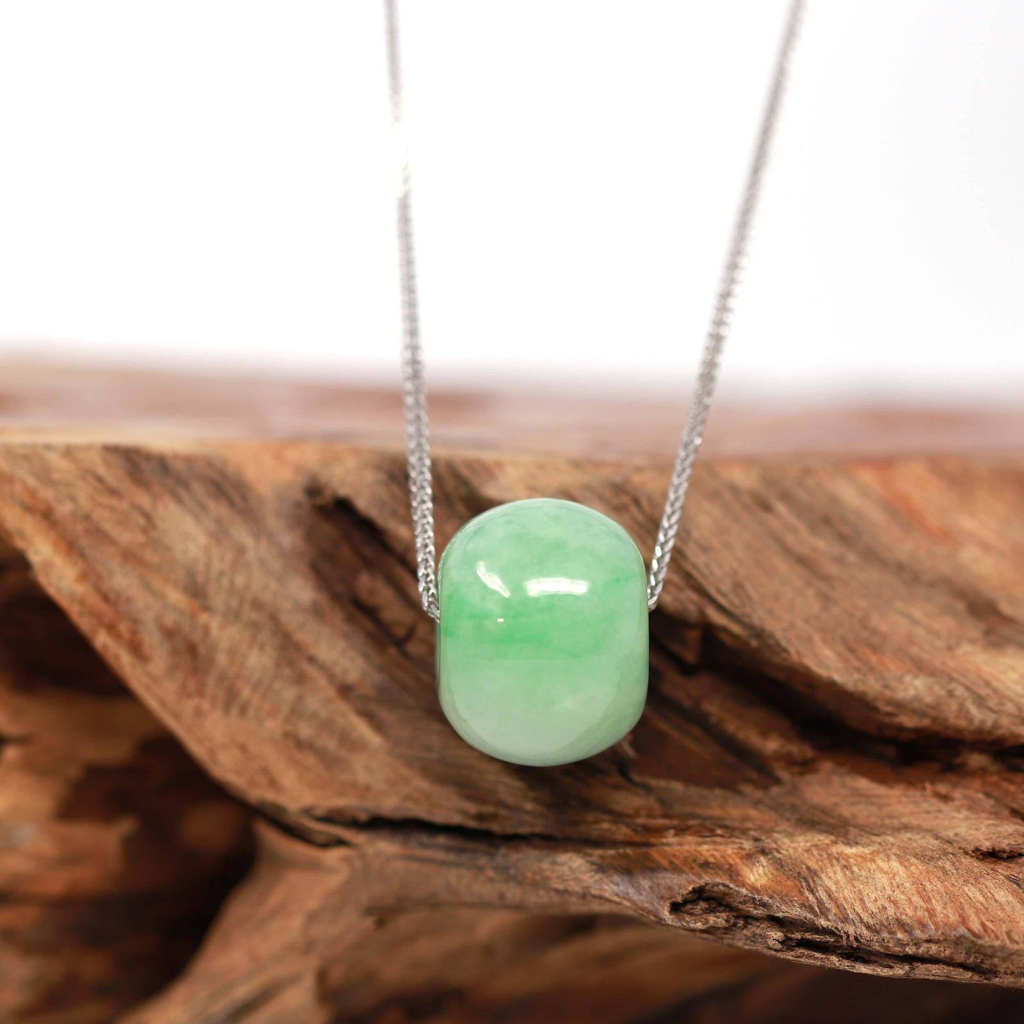 Baikalla Jewelry Jade Pendant Necklace Baikalla™ "Good Luck Button" Necklace Real Rich Green Jade Lucky KouKou Pendant Necklace