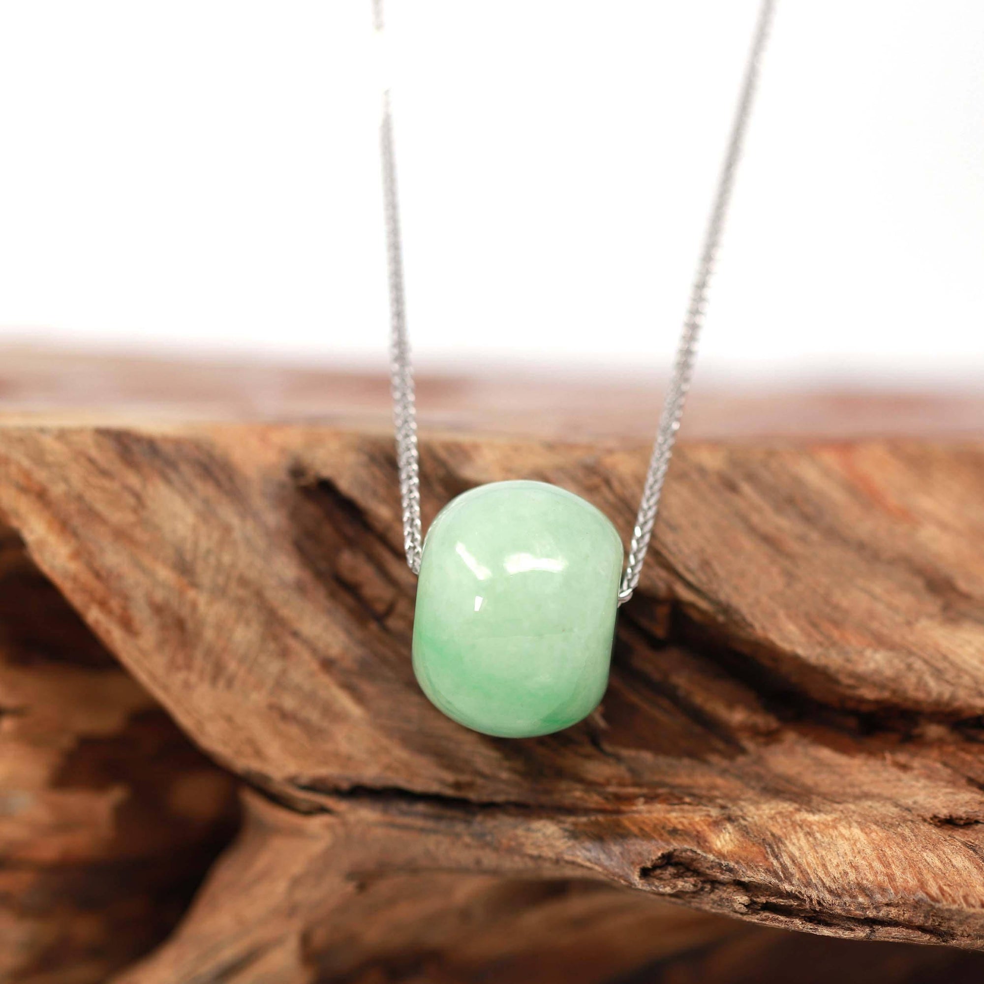 Baikalla Jewelry Jade Pendant Necklace Baikalla™ "Good Luck Button" Necklace Real Rich Green Jade Lucky KouKou Pendant Necklace