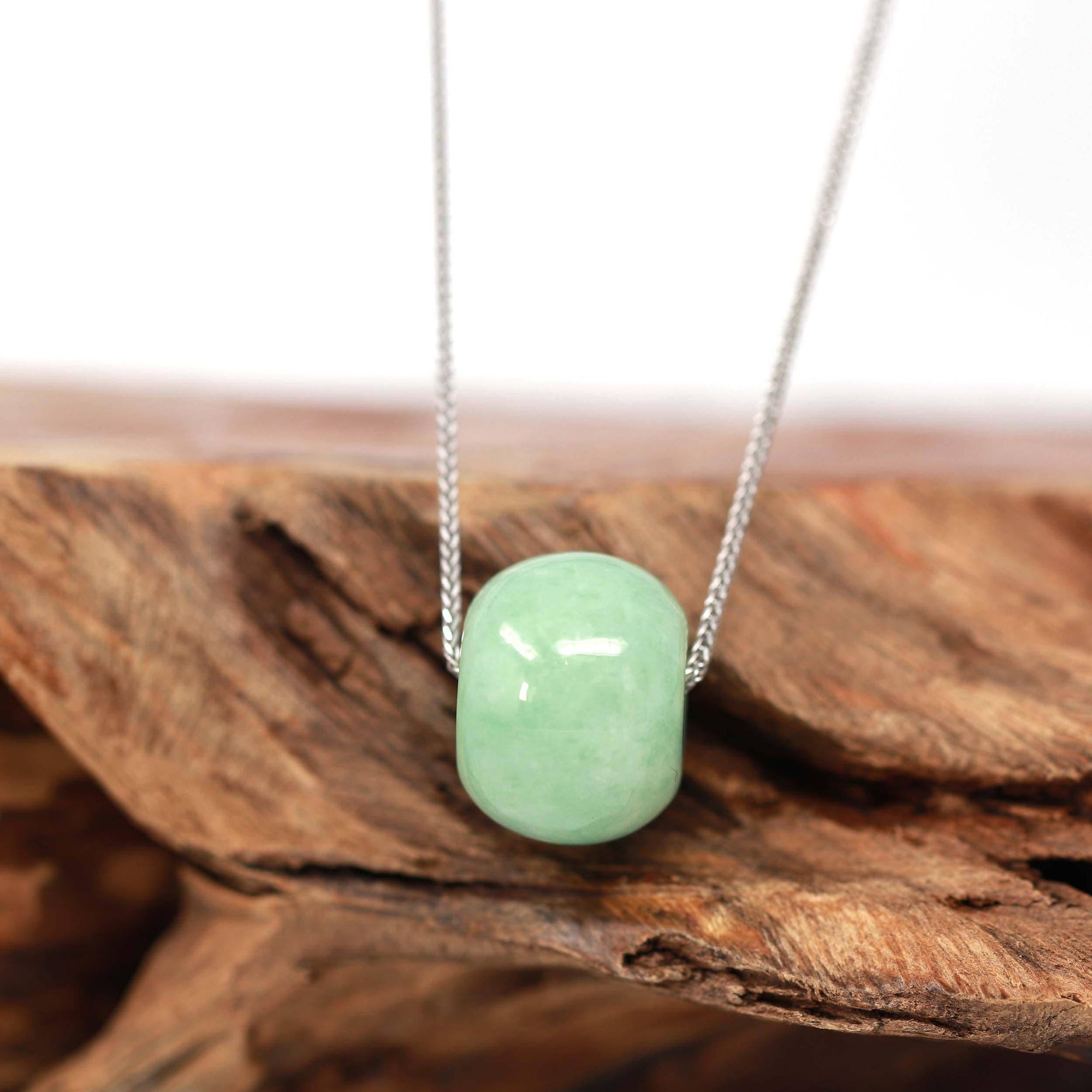 Baikalla Jewelry Jade Pendant Necklace Baikalla™ "Good Luck Button" Necklace Real Rich Green Jade Lucky KouKou Pendant Necklace