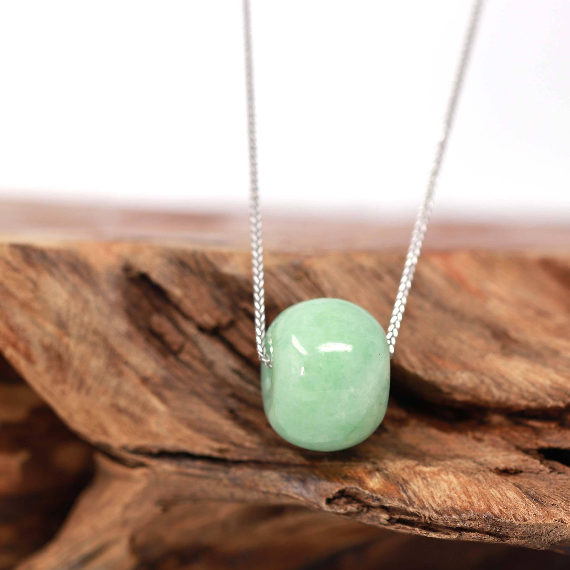 Baikalla Jewelry Jade Pendant Necklace Baikalla™ "Good Luck Button" Necklace Real Rich Green Jade Lucky KouKou Pendant Necklace