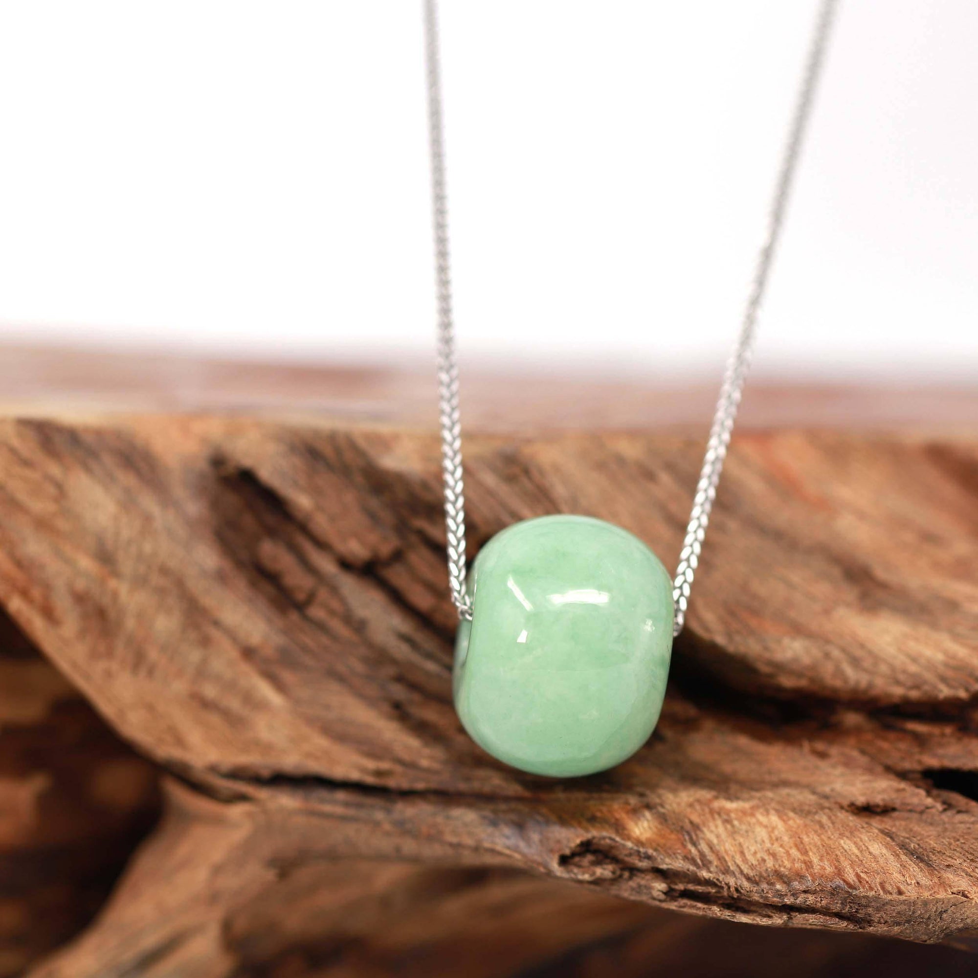 Baikalla Jewelry Jade Pendant Necklace Baikalla™ "Good Luck Button" Necklace Real Rich Green Jade Lucky KouKou Pendant Necklace