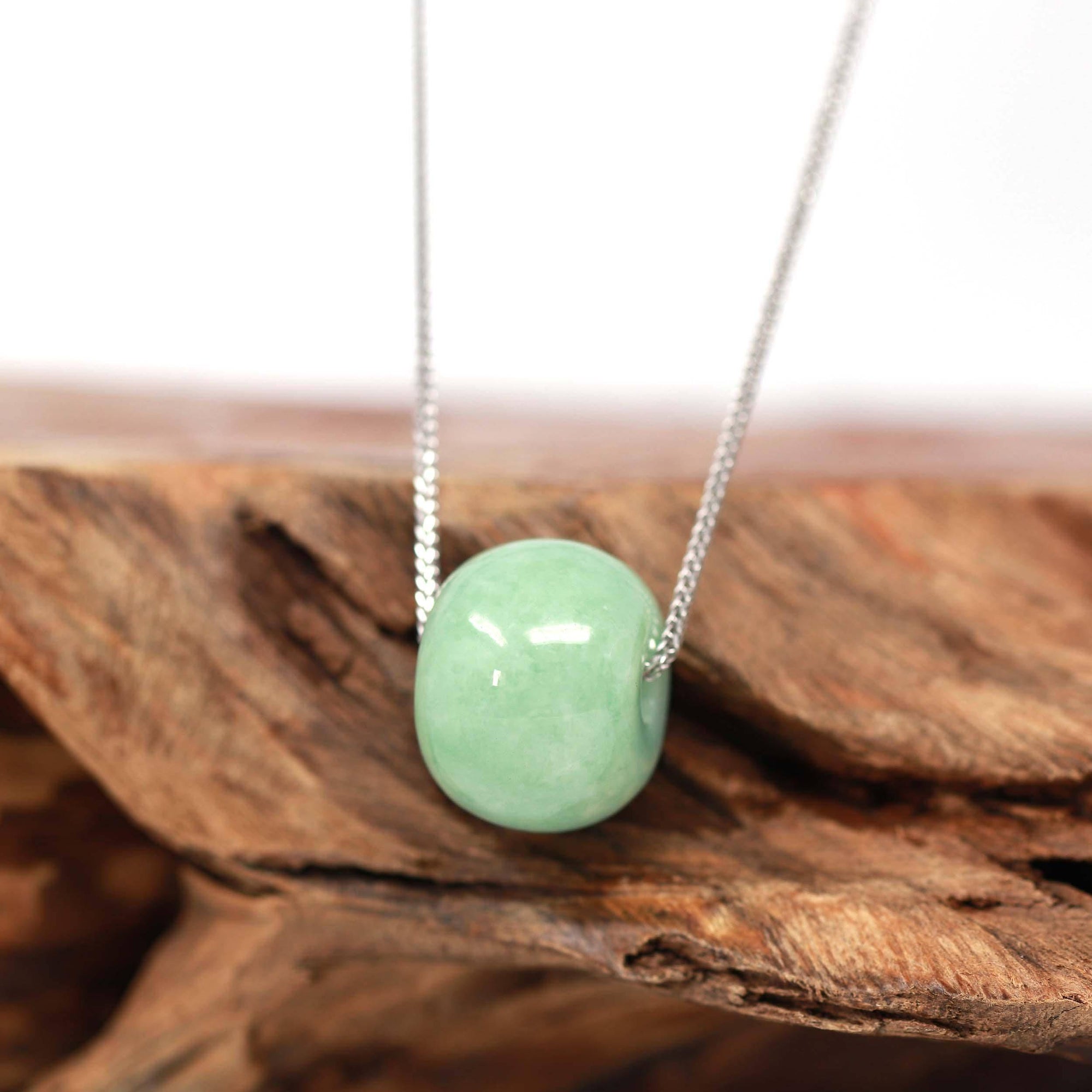 Baikalla Jewelry Jade Pendant Necklace Baikalla™ "Good Luck Button" Necklace Real Rich Green Jade Lucky KouKou Pendant Necklace