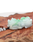 Baikalla Jewelry genuine jadeite carving Baikalla™ Pi Xiu Genuine Burmese Lavender Green Jadeite Jade PiXiu Pendant Necklace (FengShui Lucky)