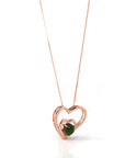 Baikalla Jewelry Jade Pendant Necklace Sterling Silver Nephrite Green Jade Classic Love Heart Pendant Necklace