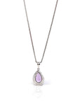 Baikalla Jewelry Silver Topaz Necklace Sterling Silver Natural Amethyst Tear drop Pendant Necklace With CZ