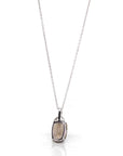 Baikalla Jewelry Silver Topaz Necklace Sterling Silver & 14k Yellow Gold Natural Smoky Quartz Pendant Necklace With CZ