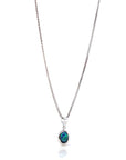 Baikalla Jewelry Gemstone Pendant Necklace Sterling Silver Freeform Australian Blue Opal Bezel Set Necklace