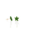 Baikalla Jewelry Gold Jade Earrings Baikalla™18k Solid Gold Real Green Jade Starfish Earrings