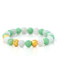 Baikalla Jewelry jade beads bracelet 24K Pure Yellow Gold Star Beads With Genuine Green Jade Round Beads Bracelet ( 9 mm )