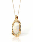 Baikalla Jewelry Gemstone Pendant Necklace Baikalla 14k Yellow Gold Freeform Australian White Opal Bezel Set Necklace