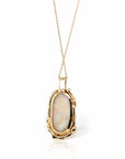 Baikalla Jewelry Gemstone Pendant Necklace Baikalla 14k Yellow Gold Freeform Australian White Opal Bezel Set Necklace