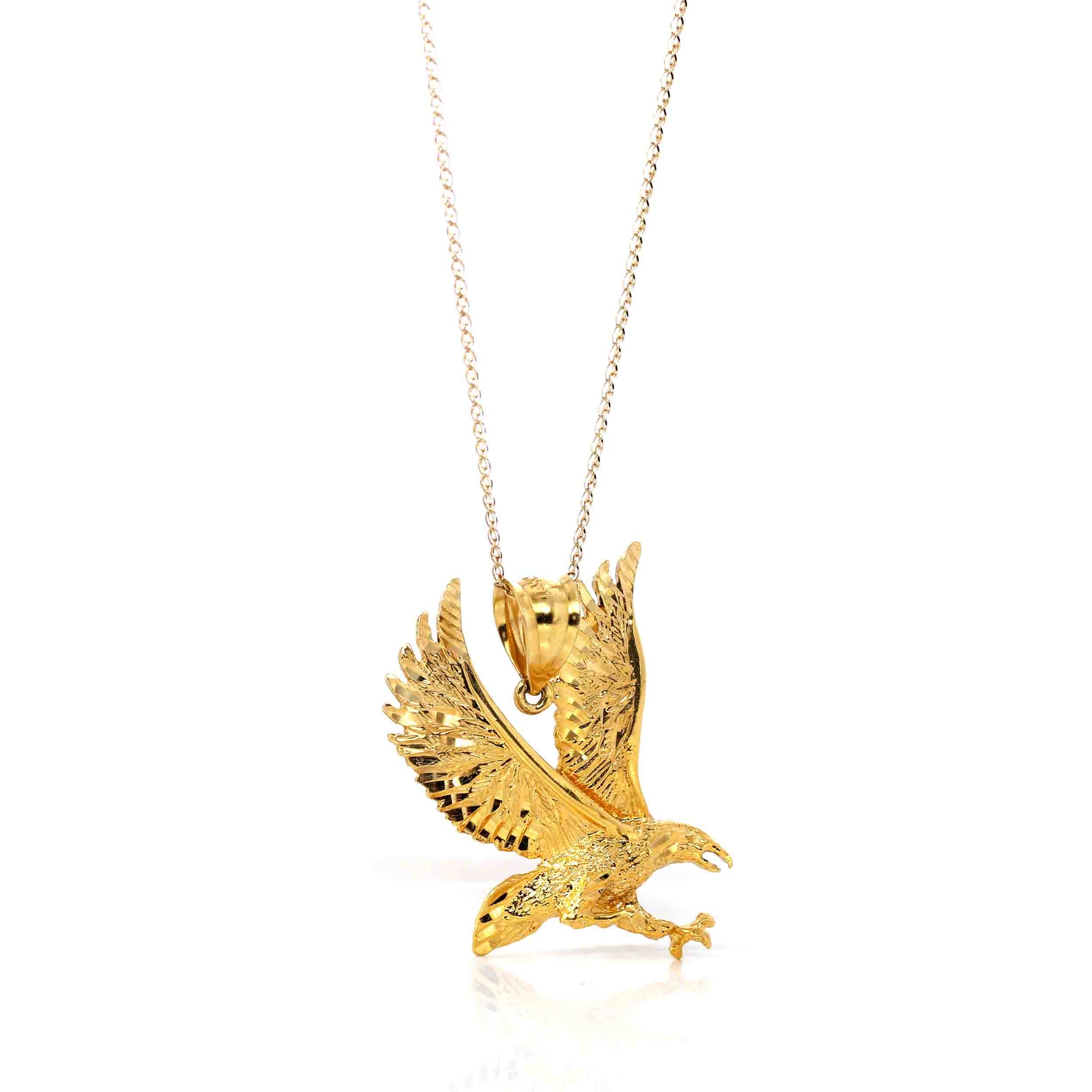 Baikalla Jewelry 14K Yellow Gold Pendant 14k Yellow Gold Eagle Pendant Necklace