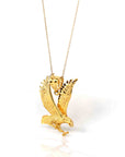 Baikalla Jewelry 14K Yellow Gold Pendant 14k Yellow Gold Eagle Pendant Necklace