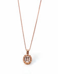 Baikalla Jewelry 14K Gold Morganite Necklace 14k Rose Gold Natural Champagne Morganite Pendant with Diamonds